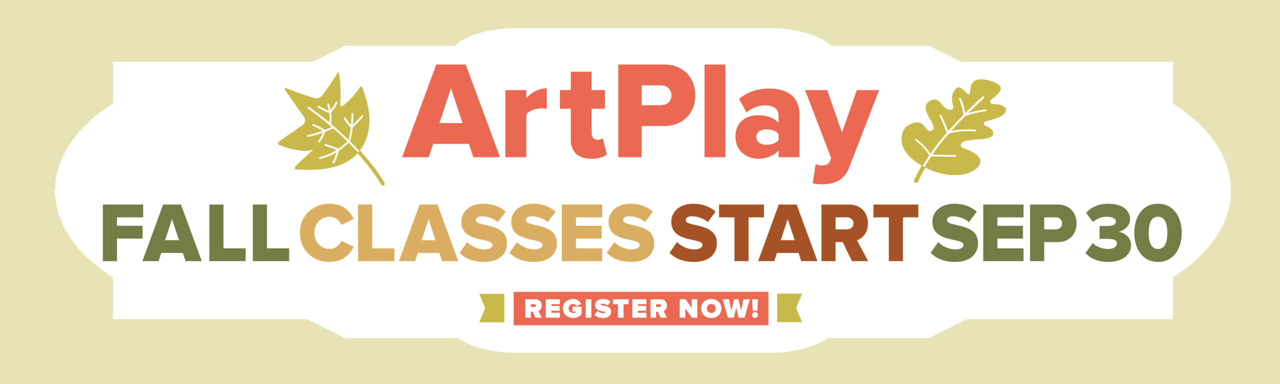 Sign up today for ArtPlay fall classes and workships beginning September 30!