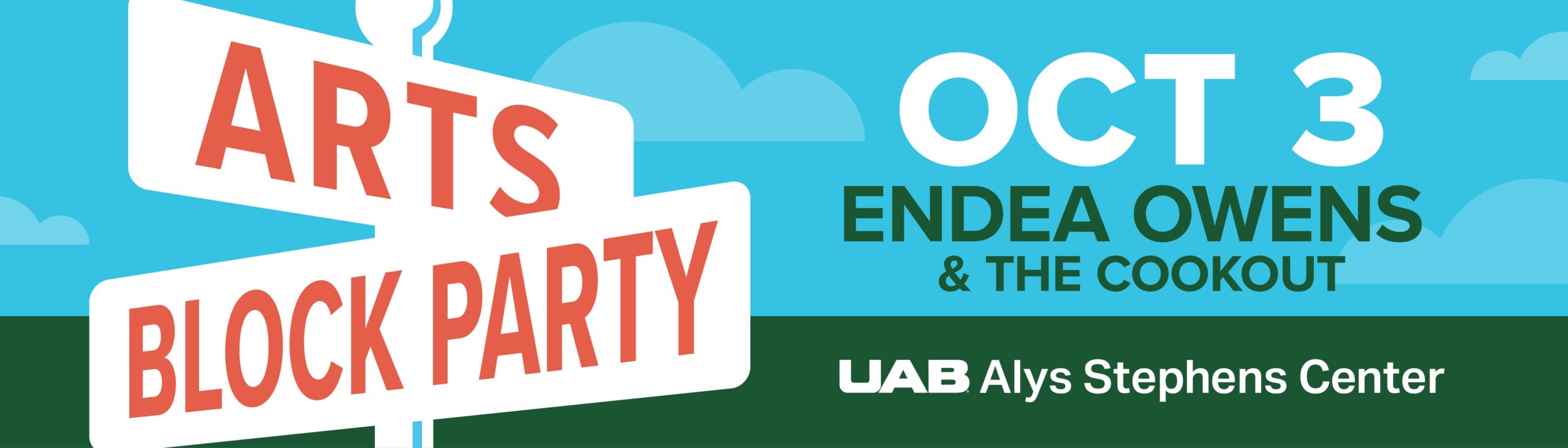 Arts Block Party with Endea Owens & the Cookout. October 3.